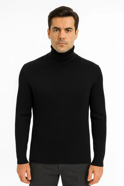 Huffa Desenli Erkek Slim Fit Boğazlı Erkek Triko-7431 ürün görseli 1