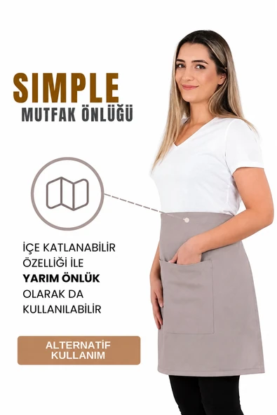Simple ayar askılı mutfak önlüğü - Resim 7