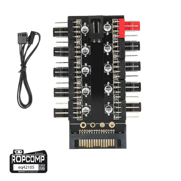 Ropcomp 10 Port Fan Power Hub SATA Güçlü PWM Switch Çoklayıcı ürün görseli 1