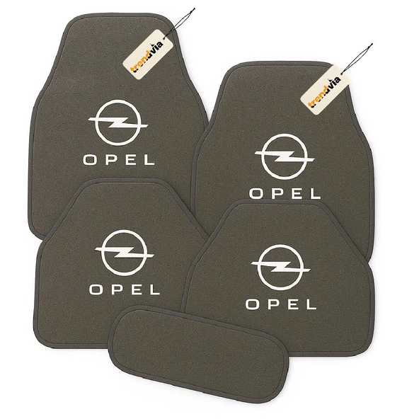 Gri Renk Opel Logolu Oto Halı Paspas Seti 5’li Kaymaz Tabanlı, Yıkanabilir, Dayanıklı Araç İçi Zemin Koruma Takımı ürün görseli 1