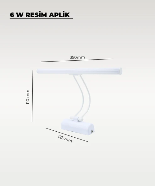 6W Beyaz Flüt Aplik 3200K (Sarı Işık) - Resim 2