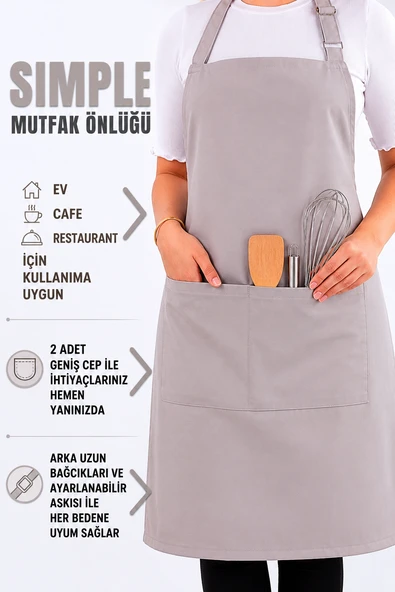 Simple ayar askılı mutfak önlüğü - Resim 4