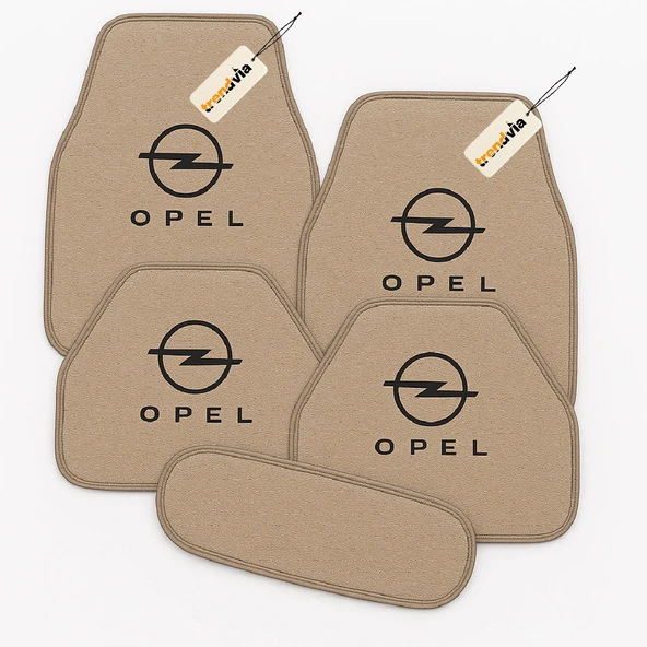 Bej Renk Opel Logolu Oto Halı Paspas Seti 5’li Kaymaz Tabanlı, Yıkanabilir, Dayanıklı Araç İçi Zemin Koruma Takımı ürün görseli 1