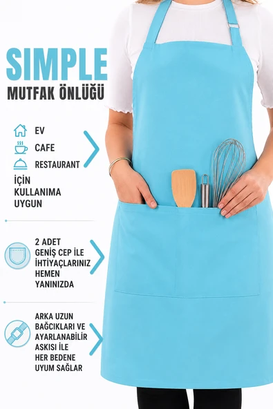Simple ayar askılı mutfak önlüğü - Resim 12