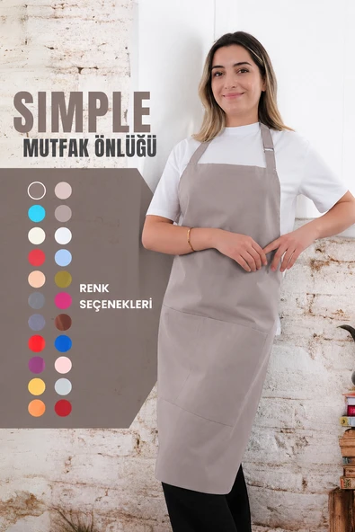Simple ayar askılı mutfak önlüğü - Resim 3