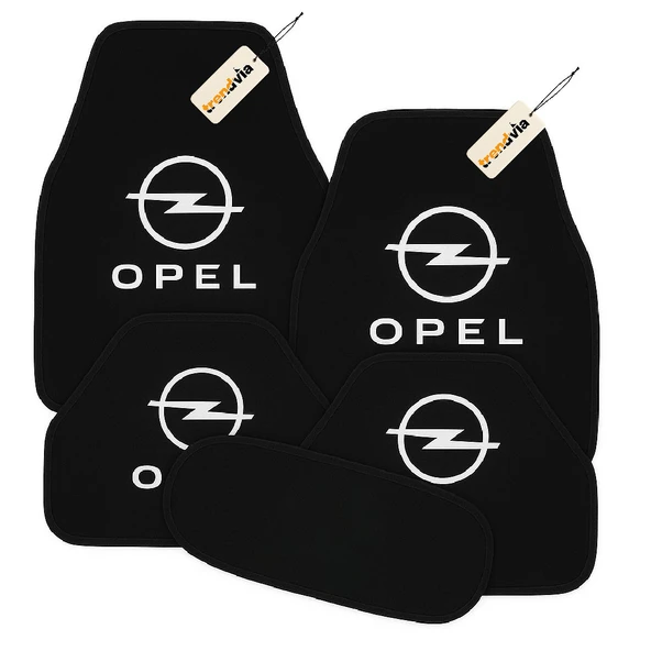 Siyah Renk Opel Logolu Oto Halı Paspas Seti 5’li Kaymaz Tabanlı, Yıkanabilir, Dayanıklı Araç İçi Zemin Koruma Takımı ürün görseli 1