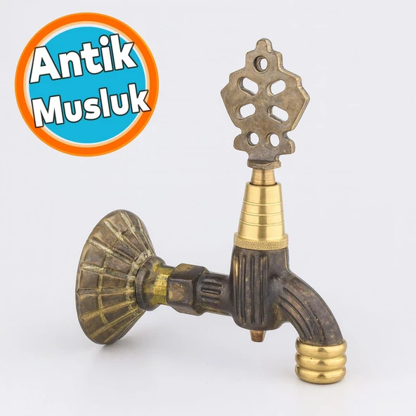 Osmanlı Motifli Musluk Bahçe Çeşme Şadırvan Balkon İçin Dekoratif Otantik Antik Musluk Pirinç Döküm ürün görseli 1
