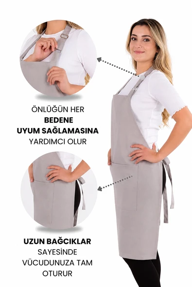 Simple ayar askılı mutfak önlüğü - Resim 5