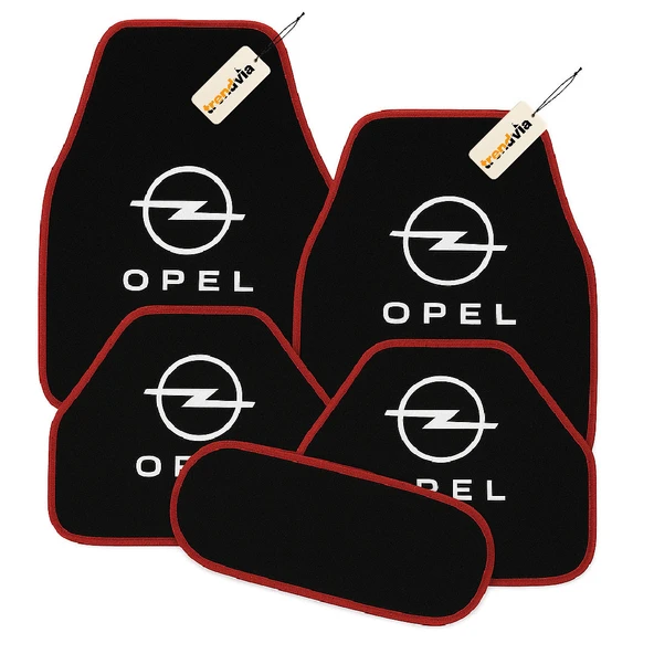 Siyah Kırmızı Renk Opel Logolu Oto Halı Paspas Seti 5’li Kaymaz Tabanlı, Yıkanabilir, Dayanıklı Araç İçi Zemin Koruma Takımı ürün görseli 1