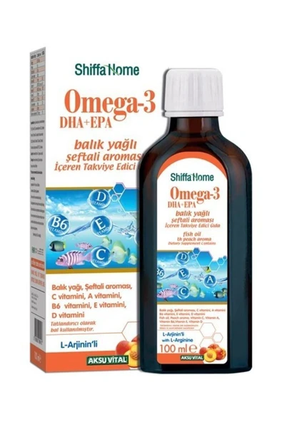 AKSU VİTAL Shiffa Home Omega-3 Epa+dha Balık Yağı Şeftali Aromalı ürün görseli 1