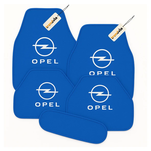 Mavi Renk Opel Logolu Oto Halı Paspas Seti 5’li Kaymaz Tabanlı, Yıkanabilir, Dayanıklı Araç İçi Zemin Koruma Takımı ürün görseli 1