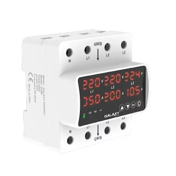 Galaxy Energy D380 Trifaze Tip Voltaj Kontrol Ve Koruma Rölesi 2 Yıl Garanti ürün görseli 1