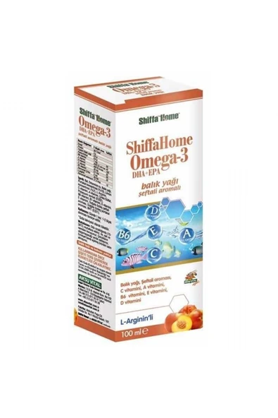 SHİFFA HOME Şeftali Aromalı Omega-3 Epa+dha Balık Yağı Şurubu 100 ml ürün görseli 1