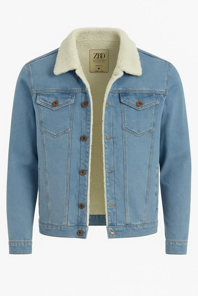 Zbd Erkek Slim Fit Kürklü Kot Ceket - 7432 ürün görseli 1