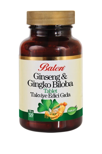 BALEN Ginseng Gingko Biloba Ginkgo 720 Mg 120 Tablet Kırmızı Ginseng Ginkgo Ginko Biloba Tableti ürün görseli 1