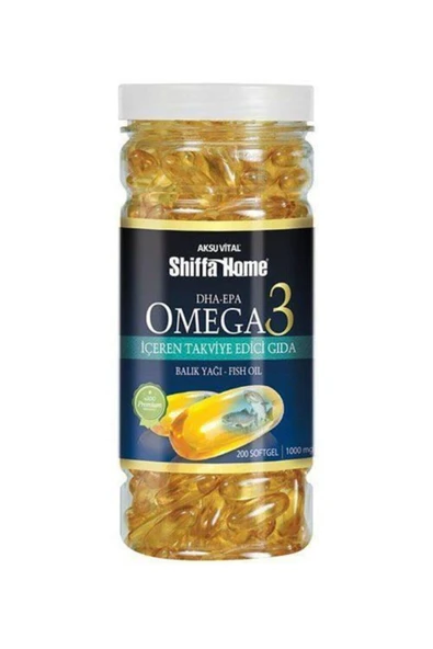 SHİFFA HOME Omega 3 Balık Yağı Dha Epa Soft 1000 Mg 200 Softjel Kapsül ürün görseli 1