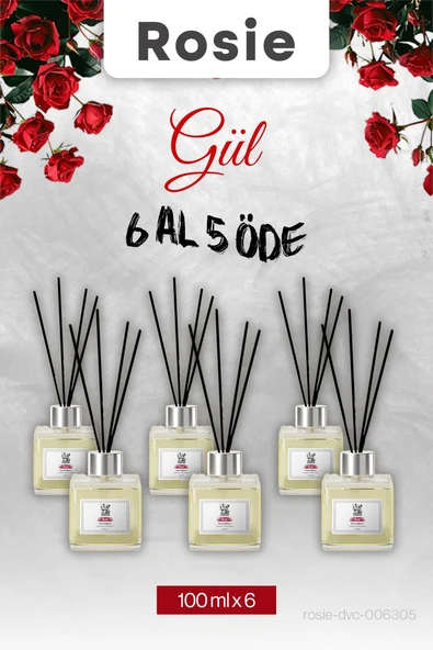 6 AL 5 ÖDE, Rosie Gül Çubuklu Oda Kokusu 100 ml ürün görseli 1