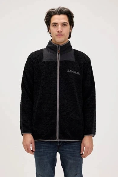 BAD BEAR Galvin Siyah Erkek Full-Zip Polar Sweatshirt ürün görseli 1