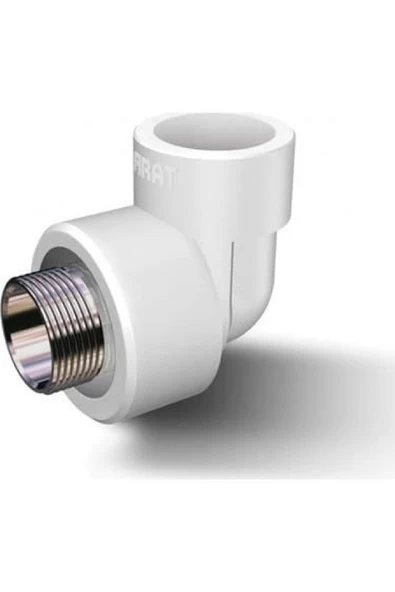 FIRAT BORU Beyaz Dış Dişli Dirsek 20mm 1/2 (5 Adet) ürün görseli 1