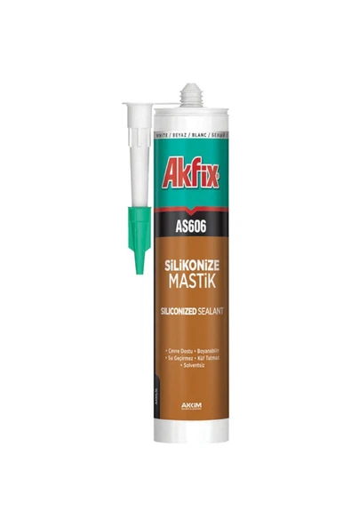 Akfix Aa001 Silikonize Mastik 280ml Beyaz ürün görseli 1