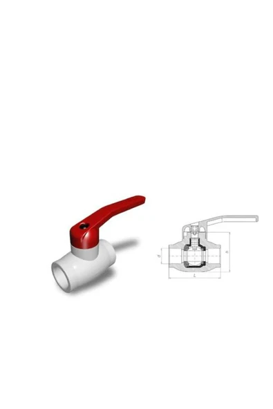 FIRAT BORU Beyaz Küresel Vana 20mm ürün görseli 1