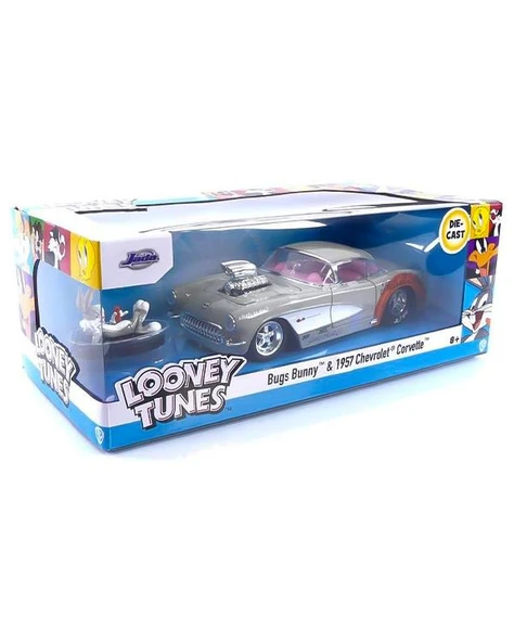 Looney Tunes Bugs Bunny ve 1957 Chevrolet Corvette 1:24 Die Cast Araç ve Figür 32390 ürün görseli 1