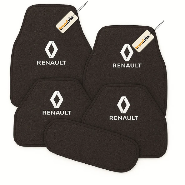 Antrasit Renk Renault Uyumlu 5’li Halı Paspas Takımı  Kaymaz Tabanlı, Yıkanabilir Oto Paspas Seti ürün görseli 1
