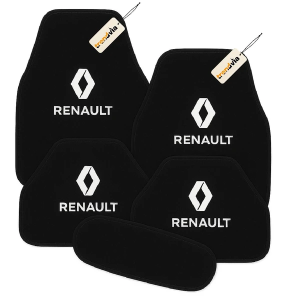 Siyah Renk Renault Uyumlu 5’li Halı Paspas Takımı  Kaymaz Tabanlı, Yıkanabilir Oto Paspas Seti ürün görseli 1