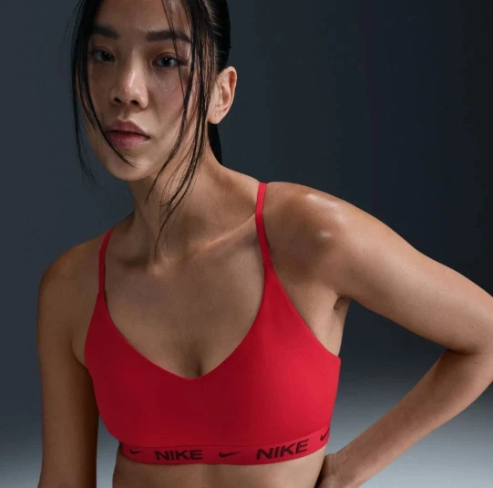 Dri-FIT Indy Light Support Bra Kadın Kırmızı Sporcu Sütyeni ürün görseli 1