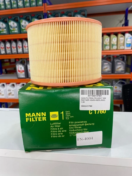 Mann C1760 Hava Filtresi Citroen BERLINGO 1.9 XSARA 1.9 PEUGEOT 306 1.4 1.6 1.8 2.0HDI 2.0 PARTNER 1444.F5 1444.84 1444.G0 1444.G1 1444WH 1445.90 ürün görseli 1
