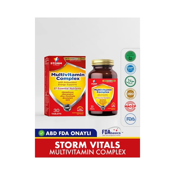 Storm Multivitamin Complex( Antioxidant+ Energy Supports) 30 Tablet ürün görseli 1