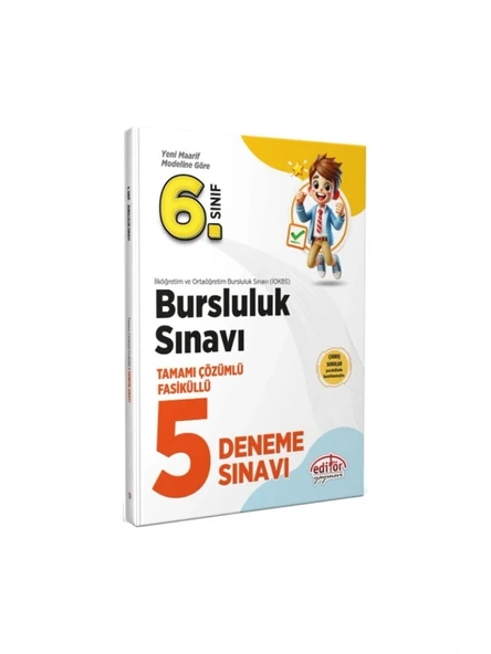 Editör Yayınları 6. Sınıf Bursluluk Tamamı Çözümlü Fasiküllü 5 Deneme Sınavı ürün görseli 1