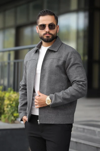 Claassics Men Erkek Oversize Kısa Kaşe Kaban Ceket - 7435 ürün görseli 1
