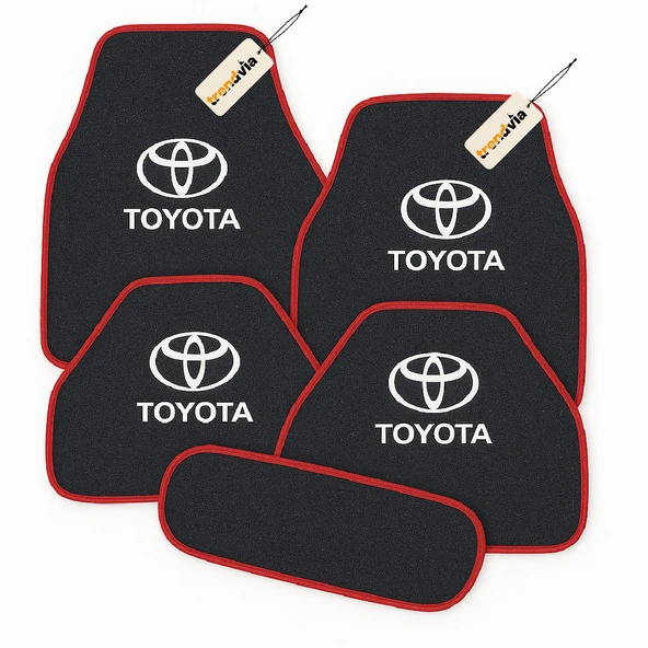 Antrasit Kırmızı Renk Toyota İçin 5 Parça Oto Halı Paspas Seti Kaymaz, Kolay Temizlenir ve Uzun Ömürlü ürün görseli 1