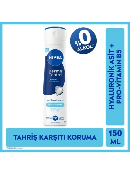 Nivea Kadın Sprey Deodorant Derma Control Defend 150 Ml,tahriş Karşıtı,alkolsüz,Hyaluron,Pro Vitamin B5 ürün görseli 1