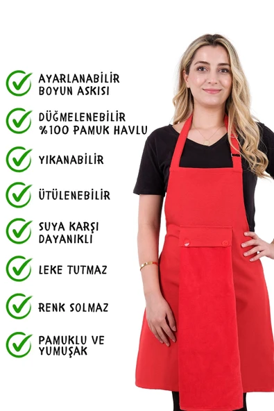 Star 2li Set ayar askılı mutfak önlüğü ürün görseli 1