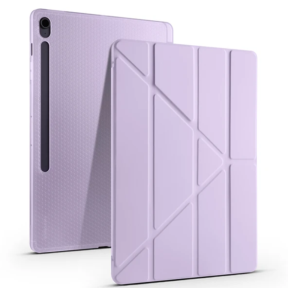 Samsung Galaxy Tab S10 FE Plus SM-X620 13.1 İnç Uyumlu Katlanabilir Kalemlikli Standlı Akıllı Kılıf  Lila ürün görseli 1