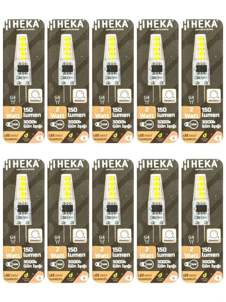 (10 Adet) Heka 2W (14W) 3000K (Sarı Işık) G4 Duylu Dim Edilebilir Led Kapsül Ampul ürün görseli 1