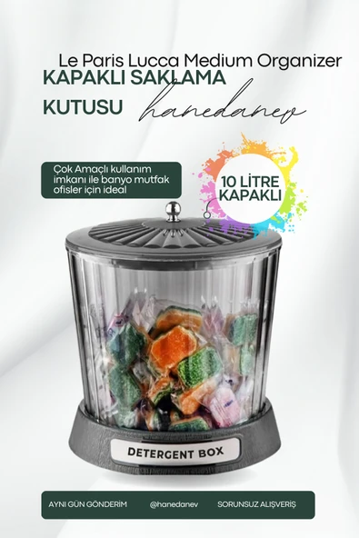Lucca Medium Organizer Akrilik Lüx Patates Soğan & Deterjan Saklama Kabı Kapaklı 20x23 Cm ürün görseli 1