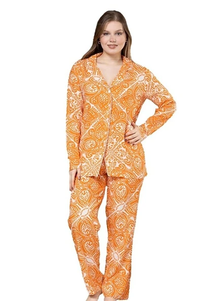 Luna Bella Premium Pamuklu Kumaş Kadın Pijama Takımı S/3XL ürün görseli 1