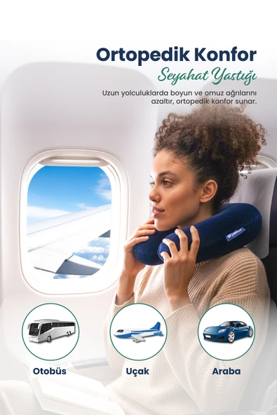Ortopedik Seyahat Yastığı Visco Boyun Destekli Seyahat Yastığı - Lacivert ürün görseli 1