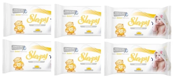 Sleepy Sensitive Islak Mendil 25'lix6 Kapaksız Paket Okul Çanta Seti ürün görseli 1