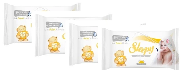 Sleepy Sensitive Islak Mendil 25'lix4 Kapaksız Paket Okul Çanta Seti ürün görseli 1