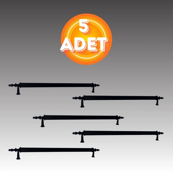 Klipso Mat Siyah 160 MM Metal Lüks Çekmece Dolap Mobilya Kulpları ( 5 ADET ) ürün görseli 1