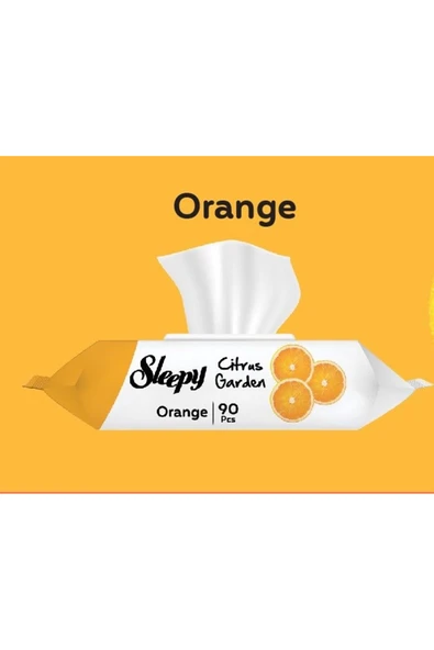 Sleepy Islak Havlu Mendil Orange Portakal 90 Yaprak Plastik Kapaklı (CİTRUS GARDEN) ürün görseli 1