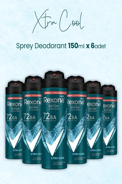Rexona Men Sprey Deodorant Xtra Cool 150 ml x 6 Adet ürün görseli 1