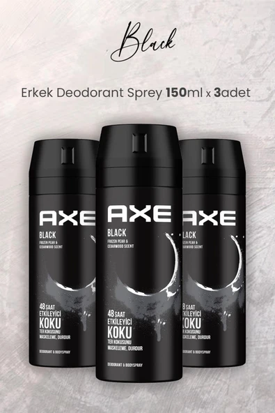 Axe Black Erkek Deodorant Sprey 150 ml x 3 Adet ürün görseli 1