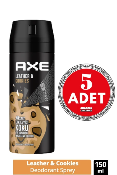 Axe Erkek Deodorant Sprey Leather & Cookies 150 Ml 5 Adet ürün görseli 1