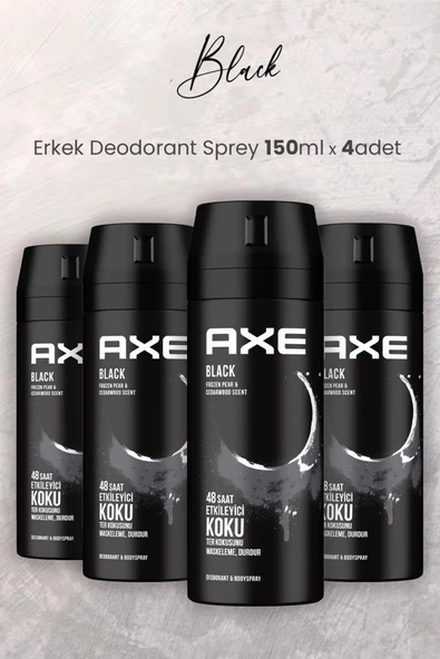Axe Black Erkek Deodorant Sprey 150 ml x 4 Adet ürün görseli 1