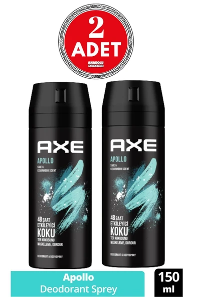 Axe Apollo Erkek Sprey Deodorant 150 Ml (2 Adet) ürün görseli 1